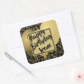 Sticker Carré Joyeux Anniversaire - 100 Motif de numéros Black/G (Enveloppe)