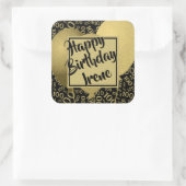 Sticker Carré Joyeux Anniversaire - 100 Motif de numéros Black/G (Sac)