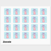 Sticker Carré Joyeux Anniversaire Chat (Feuille)