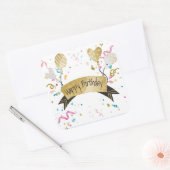 Sticker Carré Joyeux Anniversaire, conception festive, (Enveloppe)