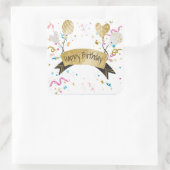 Sticker Carré Joyeux Anniversaire, conception festive, (Sac)