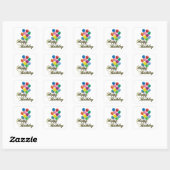 Sticker Carré Joyeux anniversaire - D4 (Feuille)