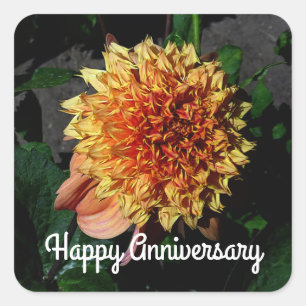 Sticker Carré Joyeux anniversaire Dahlia Sandia Brocade #1 Carré