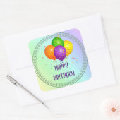 Sticker Carré Joyeux anniversaire, design populaire, (Enveloppe)