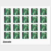 Sticker Carré Joyeux anniversaire Diva Girl | Nom do-it-yourself (Feuille)