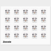 Sticker Carré Joyeux anniversaire Great Dane Dogs Cupcake (Feuille)