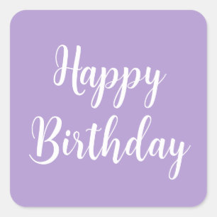 Sticker Carré Joyeux Anniversaire Lavande violet blanc couleur p