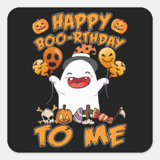 Sticker Carré Joyeux anniversaire pour moi - anniversaire Hallow