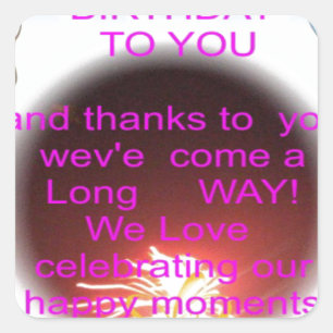 Sticker Carré Joyeux anniversaire pour vous