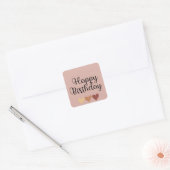 Sticker Carré Joyeux Anniversaire Simple Boho  (Enveloppe)