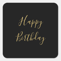 Joyeux Anniversaire Texte Personnalisé Noir Jaune 