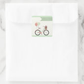 Sticker Carré Joyeux anniversaire vélo (Sac)