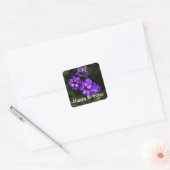 Sticker Carré Joyeux Anniversaire Violet Trailing Lantana #1 Sti (Enveloppe)