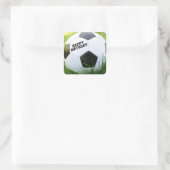 Sticker Carré Joyeux bal de football d'anniversaire (Sac)