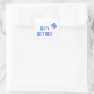 Sticker Carré Joyeux Ballons d'anniversaire