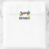 Sticker Carré Joyeux Ballons d'anniversaire D1 (Sac)