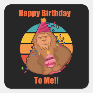 Sticker Carré Joyeux Bigfoot Cupcake