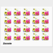Sticker Carré Joyeux Bouquet de fleurs (Feuille)