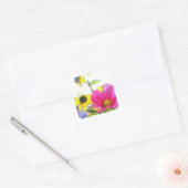 Sticker Carré Joyeux Bouquet de fleurs (Enveloppe)