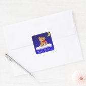 Sticker Carré Joyeux cadeau d'anniversaire Teddy Bear (Enveloppe)