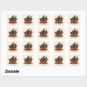 Sticker Carré Joyeux Carlins d'Halloween Jack O Lanterns (Feuille)