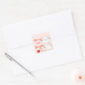 Sticker Carré Joyeux Chat Jouer Avec Lumière LED | Noël mignon (Enveloppe)