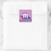Sticker Carré Joyeux Chats Pride Avec Drapeau Pride Bisexuel (Sac)