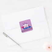 Sticker Carré Joyeux Chats Pride Avec Drapeau Pride Bisexuel (Enveloppe)