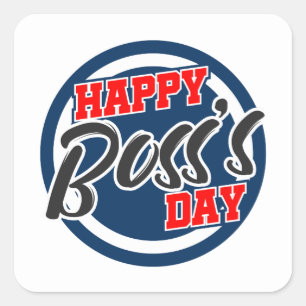 Sticker Carré Joyeux chef de jour Boss Coworker Hommes Cadeau fe