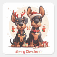 Joyeux Chiens Dobermann de Noël