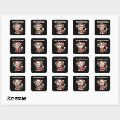 Sticker Carré Joyeux chiot de Noël (Feuille)