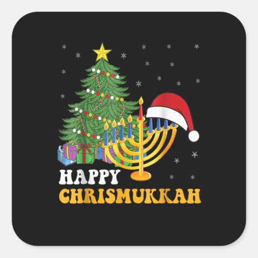 Sticker Carré Joyeux Chrismukkah Joyeux Hanoukka 2022 Noël Ug (Devant)