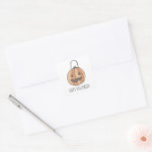 Sticker Carré Joyeux Citrouille Jack-o'-lantern Halloween (Enveloppe)