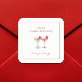 Sticker Carré Joyeux cocktails de la Saint-Galentin Vous aimez t