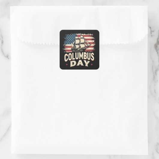 Sticker Carré Joyeux Columbus Day of Exploration and Reflection (Sac)