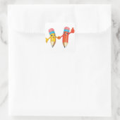 Sticker Carré Joyeux crayons (Sac)