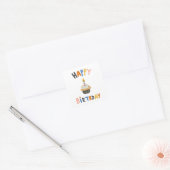 Sticker Carré Joyeux cupcake d'anniversaire (Enveloppe)