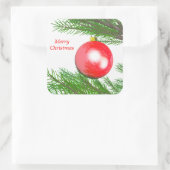Sticker Carré Joyeux décor d'arbre de Noël (Sac)