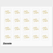 Sticker Carré Joyeux devis d'anniversaire Gold Faux Foil (Feuille)