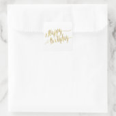Sticker Carré Joyeux devis d'anniversaire Gold Faux Foil (Sac)