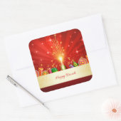 Sticker Carré Joyeux Diwali Diya Firework Festival de la lumière (Enveloppe)