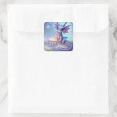 Sticker Carré Joyeux Dragon Bébé Anniversaire (Sac)