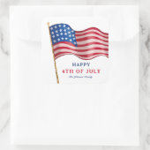 Sticker Carré Joyeux drapeau 4 juillet américain (Sac)