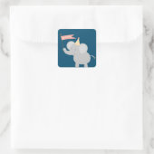Sticker Carré Joyeux éléphant d'anniversaire (Sac)