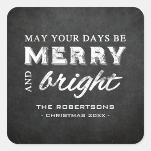 Sticker Carré Joyeux et brillant - Noël Rustique tableau de bord