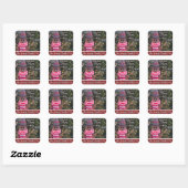 Sticker Carré Joyeux et brillant Rustique Snowman mignon Nom per (Feuille)
