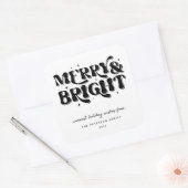 Sticker Carré Joyeux et lumineux Noël rétro (Enveloppe)