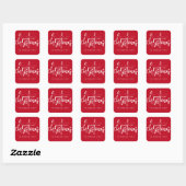 Sticker Carré Joyeux et Noël lumineux script simple (Feuille)