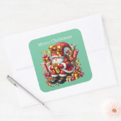 Sticker Carré Joyeux gnome de Noël ajouter du texte (Enveloppe)