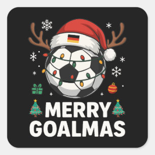 Sticker Carré Joyeux Goalmas - Foot Noël drôle